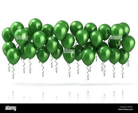 Green Party Balloons Row Stock Photo Alamy