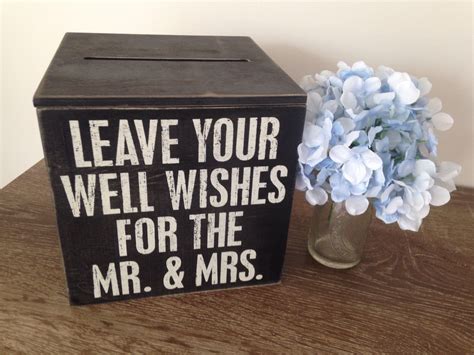 Wooden Box Wishing Well With Message Wishing Well Wedding Wedding