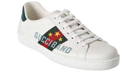 Gucci Band Ace Leather Sneaker In White For Men Lyst