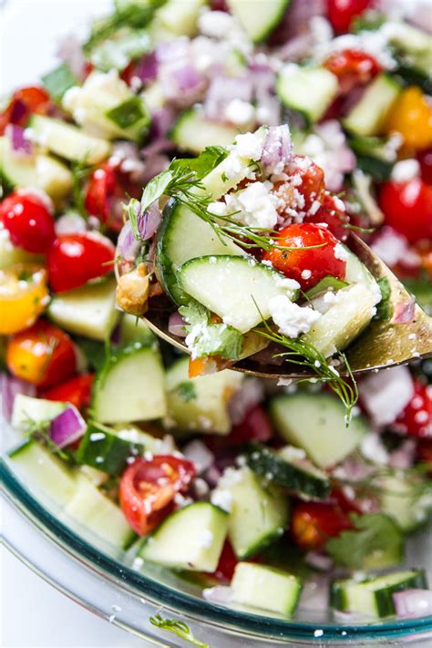 Cucumber Tomato Salad With Feta Perrys Plate