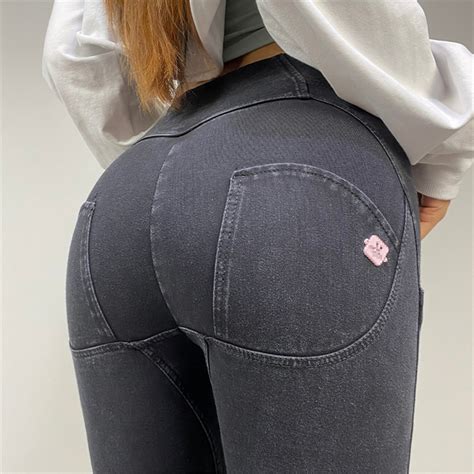 melody women high waist pull on stretch sport jeans slim fit yoga pants high rise stretch jeans