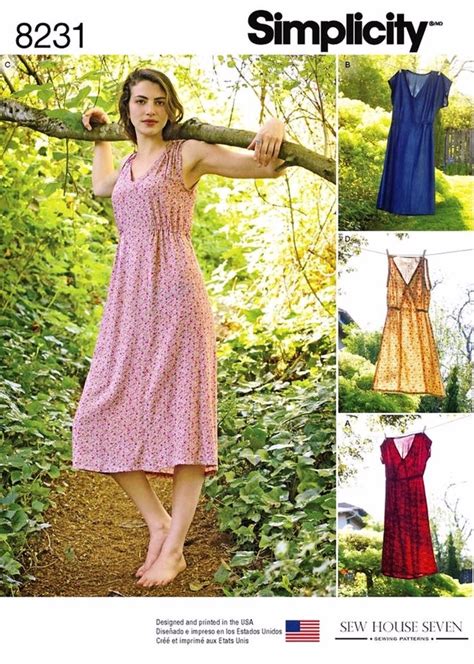 Sewing Pattern For Women S Easy Pullover Dress Pattern Casual Summer Dress Pattern Simplicity