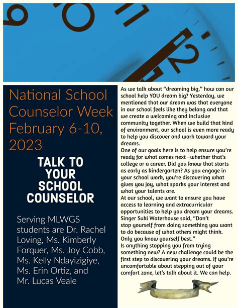 National School Counselor Week Thursday Message Maggie L Walker