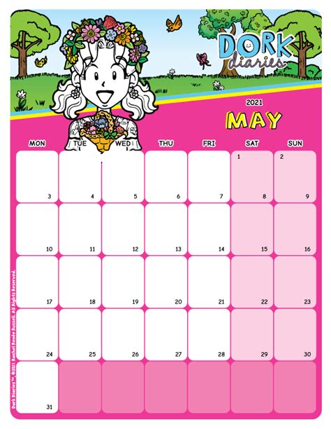 May Calendars May Day Dork Diaries Uk