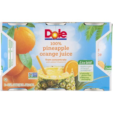 Dole Pineapple Orange Juice Nutrition Facts Besto Blog