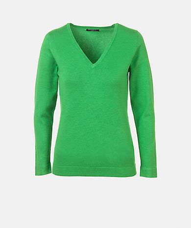 Green V Neck Sweater With Long Sleeve LANIDOR IRELAND