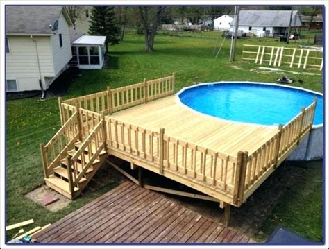 Above Ground Round Pool With Deck Pool Deck Plans Round Above Ground