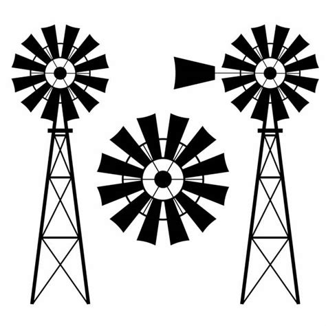 Old Farm Windmills Silhouettes Stock Photos Pictures And Royalty Free