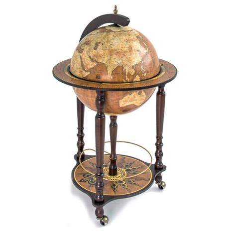 Da Vinci Rust Italian Globe Bar Antique World Globe Drinks Cabinet