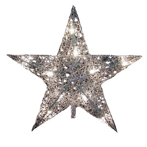 Silver Wire 5 Point Star Lighted Christmas Tree Topper Decoration 9