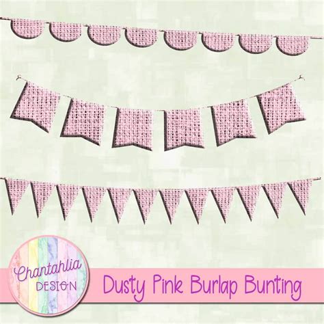 Free Dusty Pink Burlap Bunting Design Elements