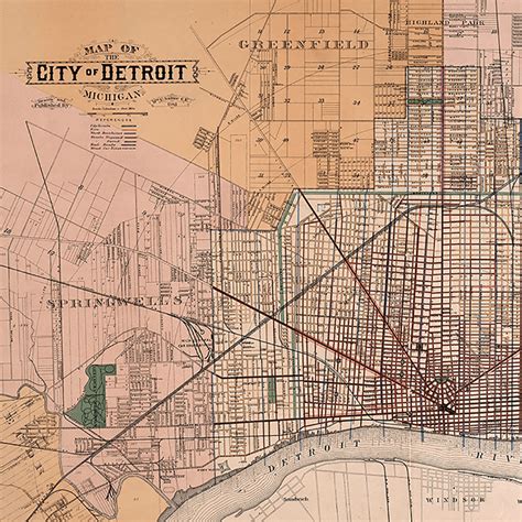 1893 Detroit Map Vintage Detroit | Detroit map, Detroit 