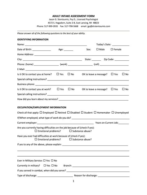 Intake Assessment Fill Out And Sign Online Dochub