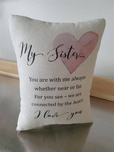 Birthday messages for brother from sister. Gift for my sister, cotton quote pillow, from brother, a ...