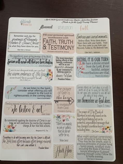 April 2020 General Conference Quotes Made To Fit The Leafy Etsy