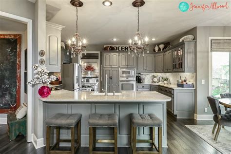 This gray color has a slight green undertone and this is a beautiful color with a lot of depth and it's also versatile. 21 Ways to Style Gray Kitchen Cabinets