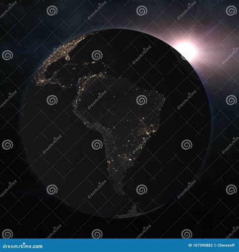 Night Globe With City Lights Stock Photo Image Of Atmosphere Nature