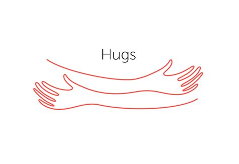 Embrace Icon Arms Hugging Vector Illustration Hands Hug Linear Vector