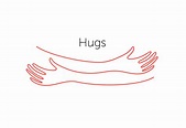 Embrace icon, arms hugging vector illustration, hands hug linear vector ...