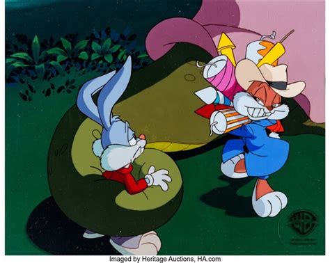 Tiny Toon Adventures Buster Bunny And Babs Bunny Production Cel Setup