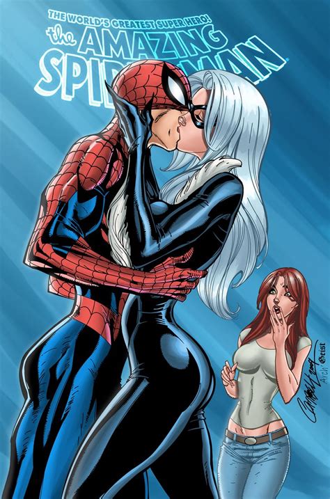 An Amazing Kisser By J Skipper Black Cat Marvel Spiderman Black Cat Black Comics