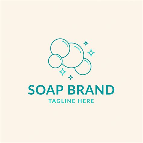 Premium Vector Drawn Soap Logo Template With Bubbles