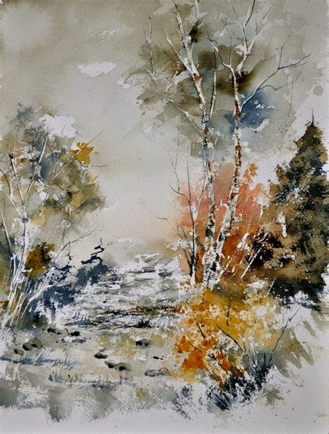Pol Ledent Landscape Painting Watercolor Ink Painting Watercolor And