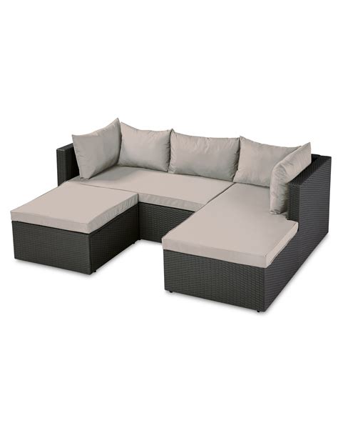 Free delivery over £40 to most of the uk ✓ great selection ✓ choose garden sofa sets that complement your outdoor aesthetic. Rattan Effect Corner Sofa Set Cover Aldi