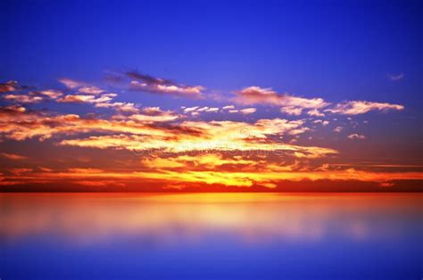 Bright Sunset In Blue Sky Stock Photo Image Of Morning 94972192