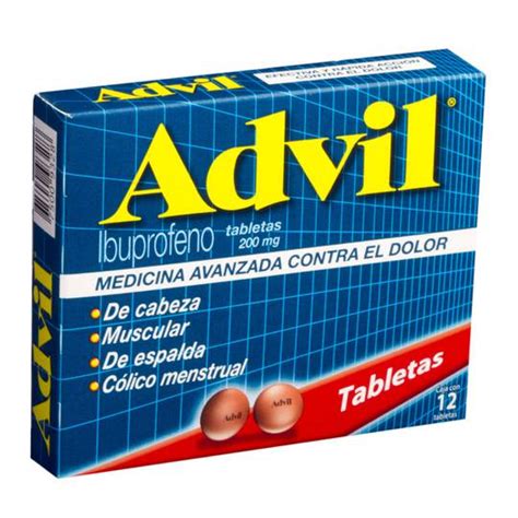 Ibuprofeno Advil 200mg 12 Tabs Justo Súper A Domicilio