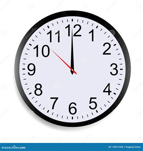 Round Clock Face Showing Twelve O Clock Stock Vector Illustration Of