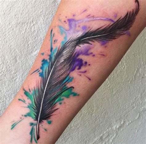 100 Most Beautiful Watercolor Tattoo Ideas Watercolor Tattoo Feather