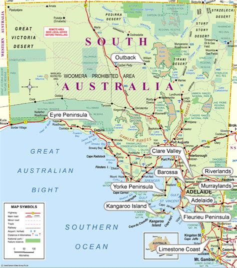 South Australia Region Map Map Of Australia Region Political