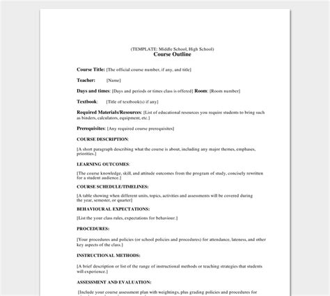 Key Word Outline Download Technical Report Outline Template Word