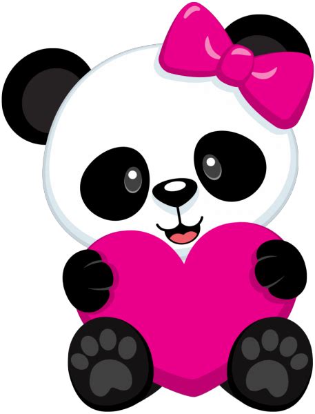 Amor Panda Png Imagem Panda Png Segurando Um Coração Rosa Panda Art
