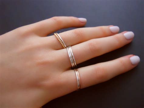 Thin Sterling Silver Ring Skinny Ring Minimal Round Siver Etsy