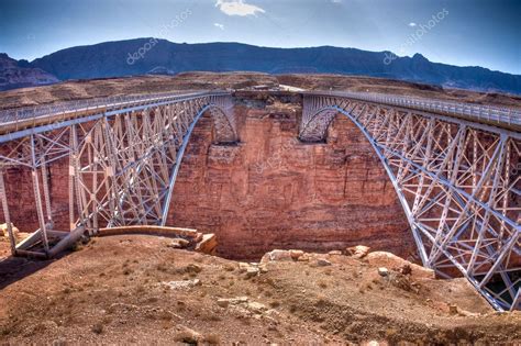 Navajo Bridge Over The Colorado River And The Grand Canyon Stock Photo
