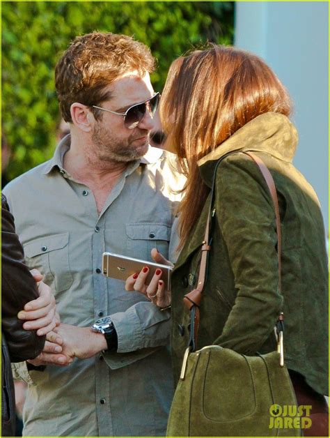Gerard Butler Shares A Laugh With Girlfriend Morgan Brown After Lunch