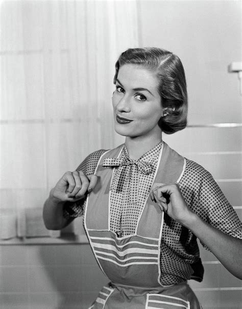 S Homemaker Wearing Apron Photograph By Vintage Images Pixels