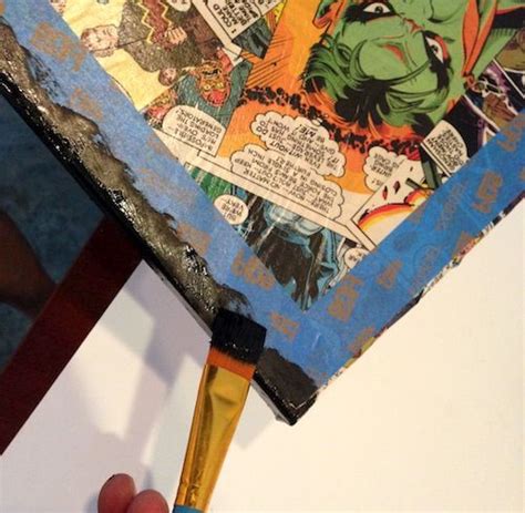 Comic Book Craft Diy Superhero Canvas Mod Podge Rocks Comic Book