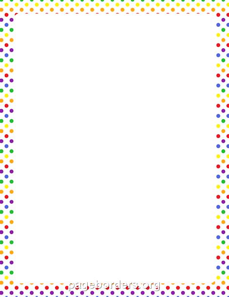Rainbow Polka Dot Border Clip Art Page Border And Vector Graphics