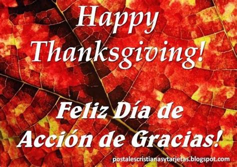 Thanksgiving, or día de acción de. Postal Feliz Día de Acción de Gracias Happy Thanksgiving ...