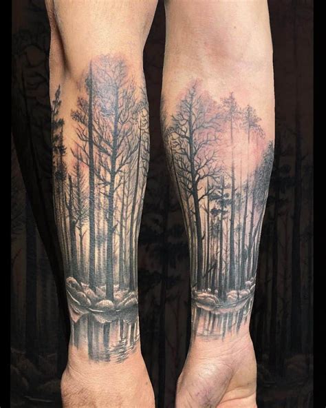 Forest Tattoo Sleeve Forest Forearm Tattoo Nature Tattoo Sleeve