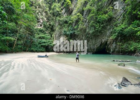 The Hidden Emerald Cave Tham Morakot On Koh Mook Island In Thailand Stock Photo Alamy