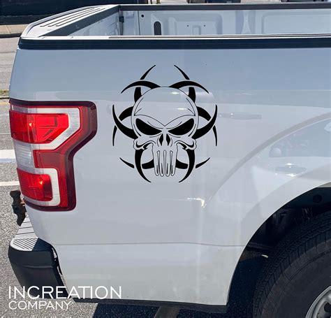Punisher Skull Biohazard Truck Decal Car Sticker Set Of