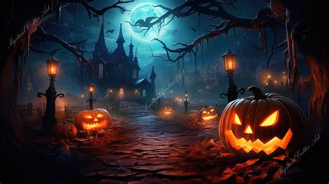 Haunted Halloween Vibes High Quality Desktop Wallpaper Etsy