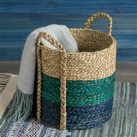 Three-Tone Seagrass Basket, Decorative: Serrv International
