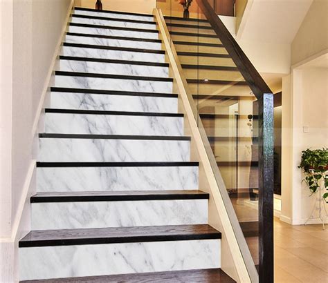 3d Classic White 203 Marble Tile Texture Stair Risers Aj Wallpaper