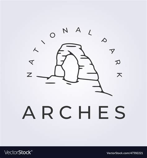 Arches National Park Logo Landmark Icon Royalty Free Vector