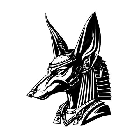 Premium Vector Anubis Head Line Art Hand Drawn Illustration